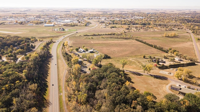 bird's eye view with a rural view