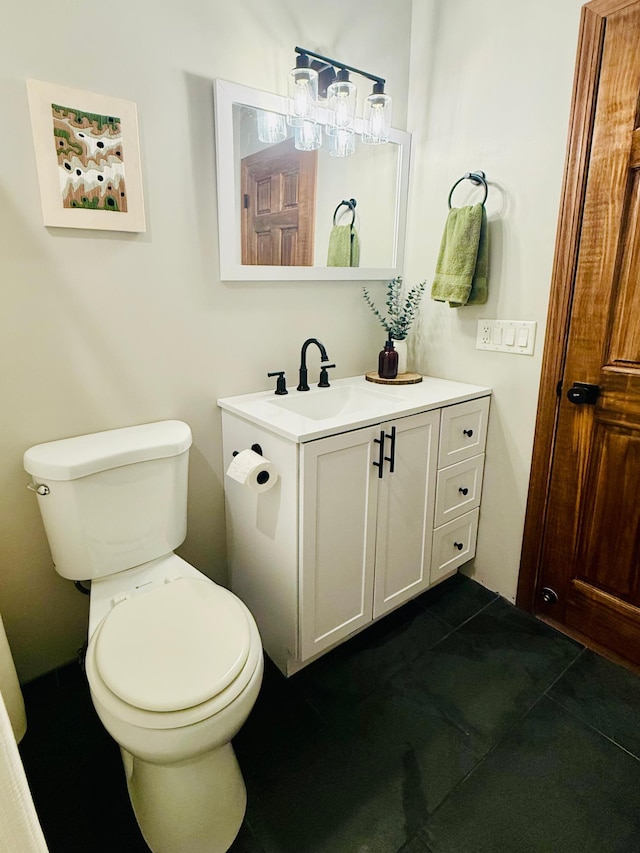 half bath with toilet and vanity