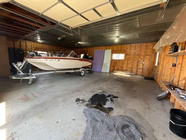 361 Hollett St, Tracy, MN 56175 - garage with a garage door opener and a workshop area
