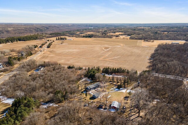 aerial view featuring a rural view