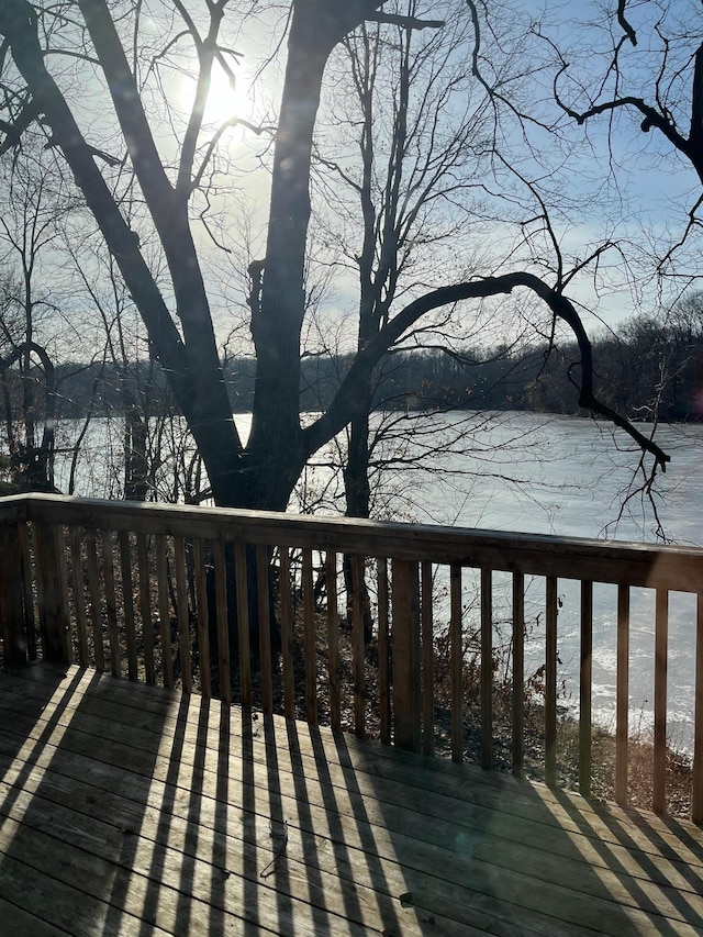 2897 Indian Mound Rd, Luck, WI 54853 - wooden deck with a water view