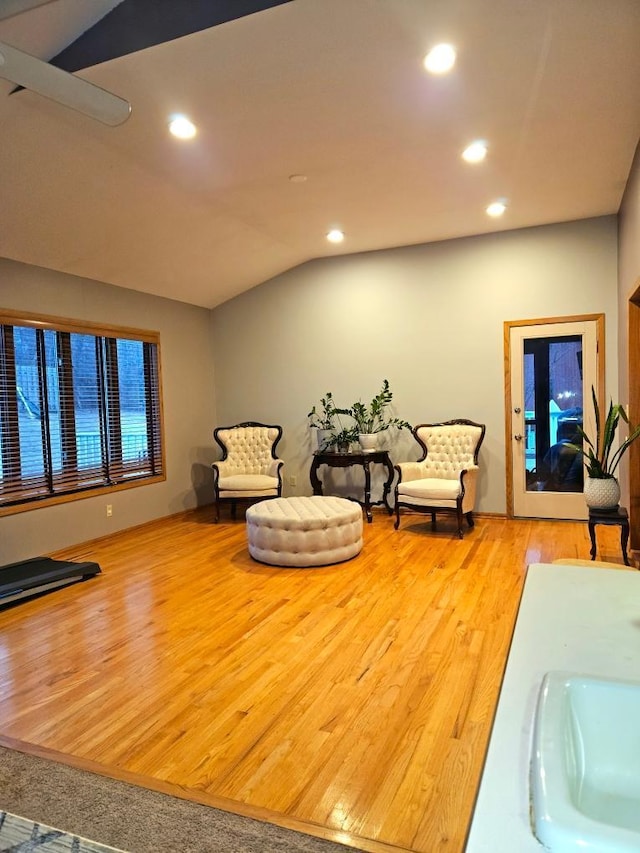 904 155th St, Burnsville, MN 55306 - living area featuring recessed lighting, wood finished floors, and lofted ceiling