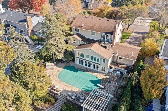 drone / aerial view with a residential view