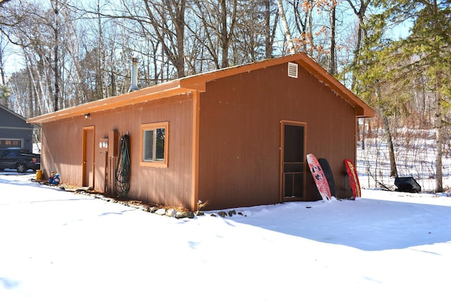 view of snow covered structure