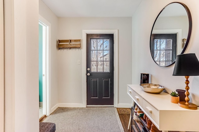 entryway with baseboards