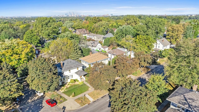 aerial view featuring a view of trees