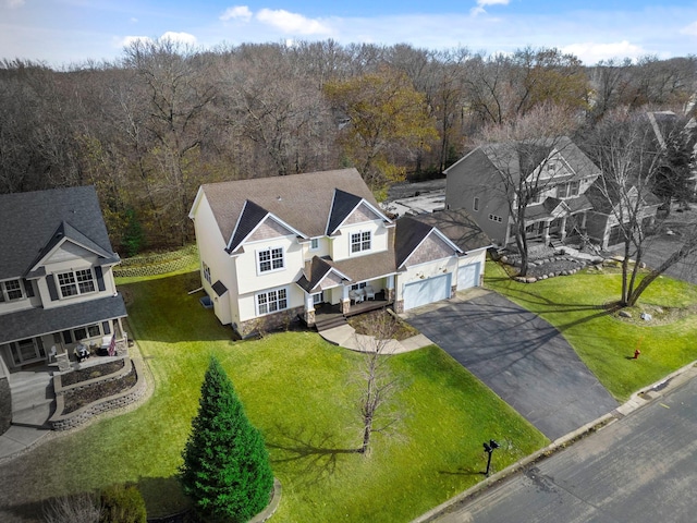 aerial view with a view of trees