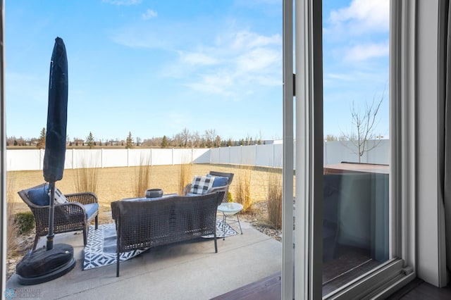 view of patio with a fenced backyard