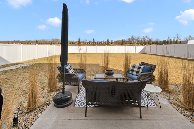 view of patio / terrace with a fenced backyard