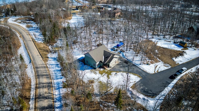 view of snowy aerial view