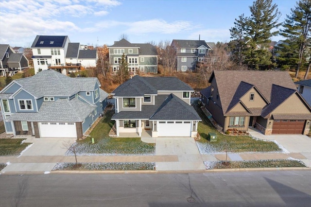 aerial view with a residential view