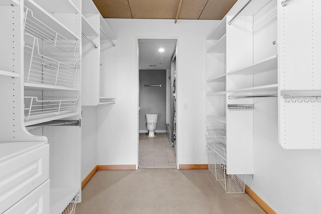 spacious closet with carpet