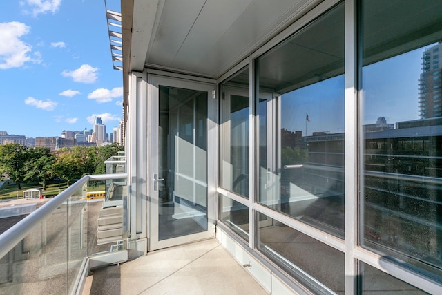 balcony featuring a view of city