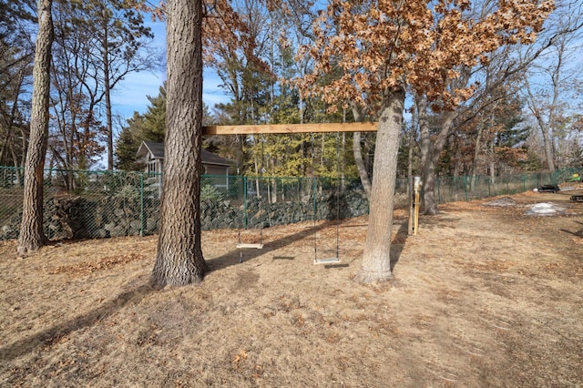 view of yard with fence