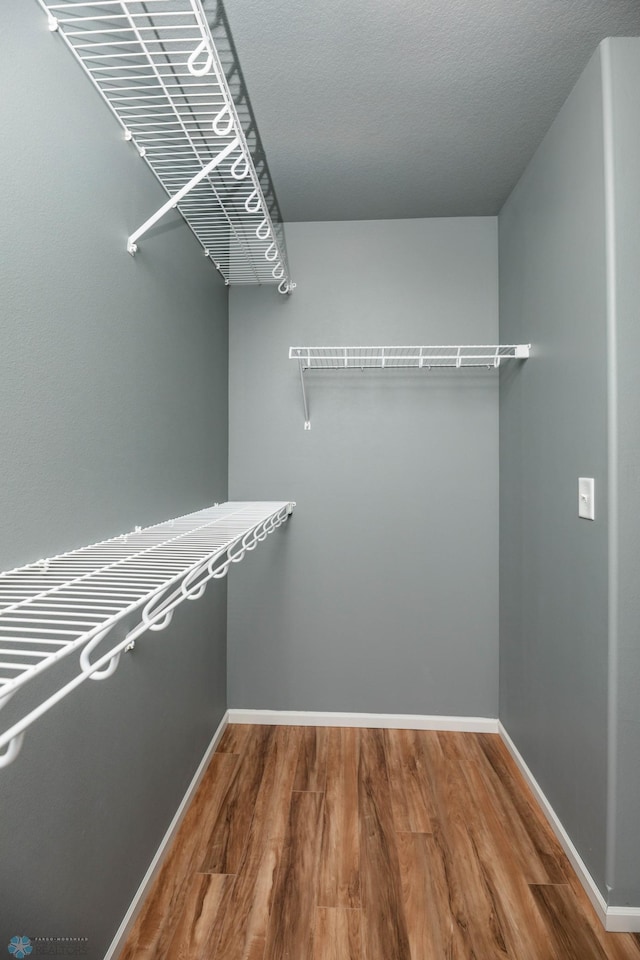 spacious closet with wood finished floors