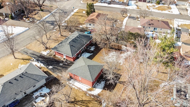 aerial view with a residential view