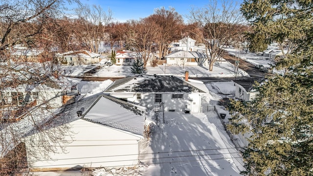 view of snowy aerial view