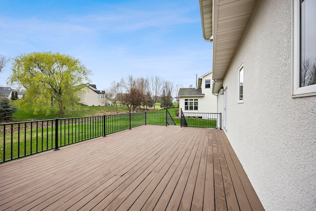 deck with a lawn