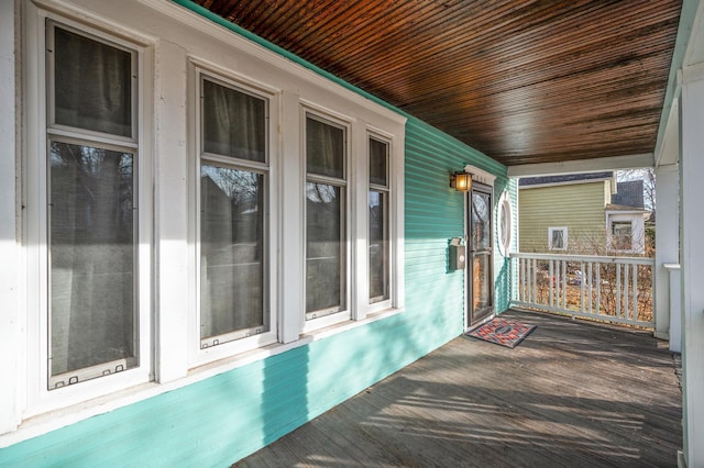 deck featuring covered porch