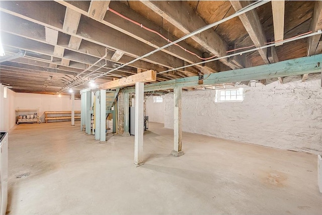 basement featuring water heater