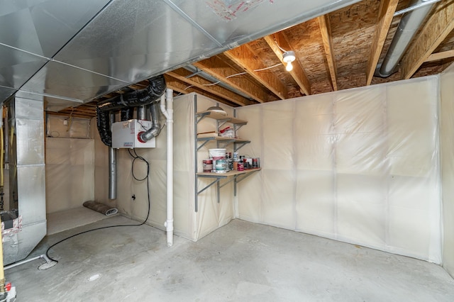 unfinished basement with heating unit