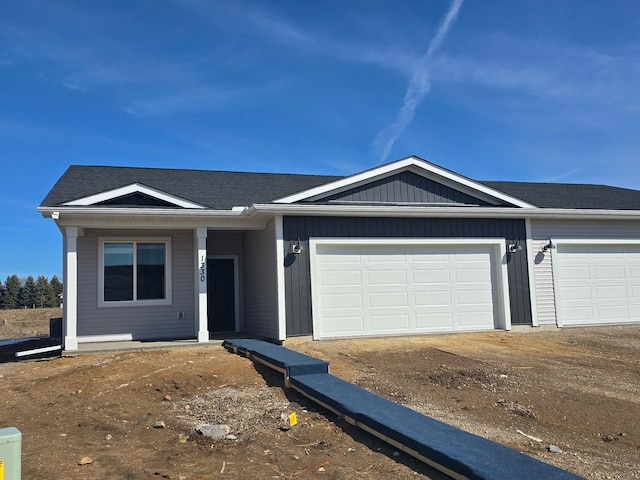 single story home with an attached garage