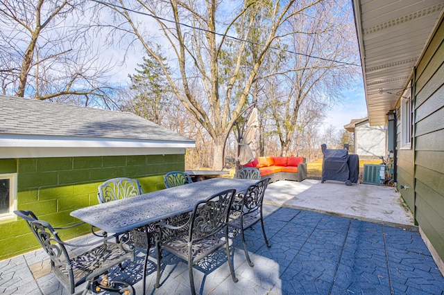 1109 Saint Croix Hts, Hudson, WI 54016 - view of patio / terrace featuring an outdoor hangout area, central air condition unit, and outdoor dining area
