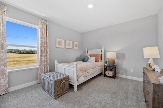 bedroom featuring baseboards and carpet floors