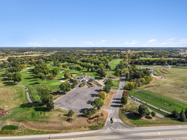 drone / aerial view with golf course view