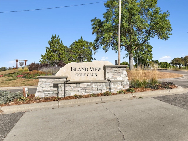 view of community sign