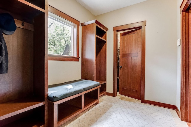 mudroom with baseboards