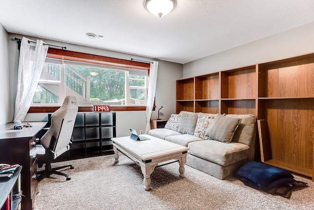 interior space featuring a textured ceiling