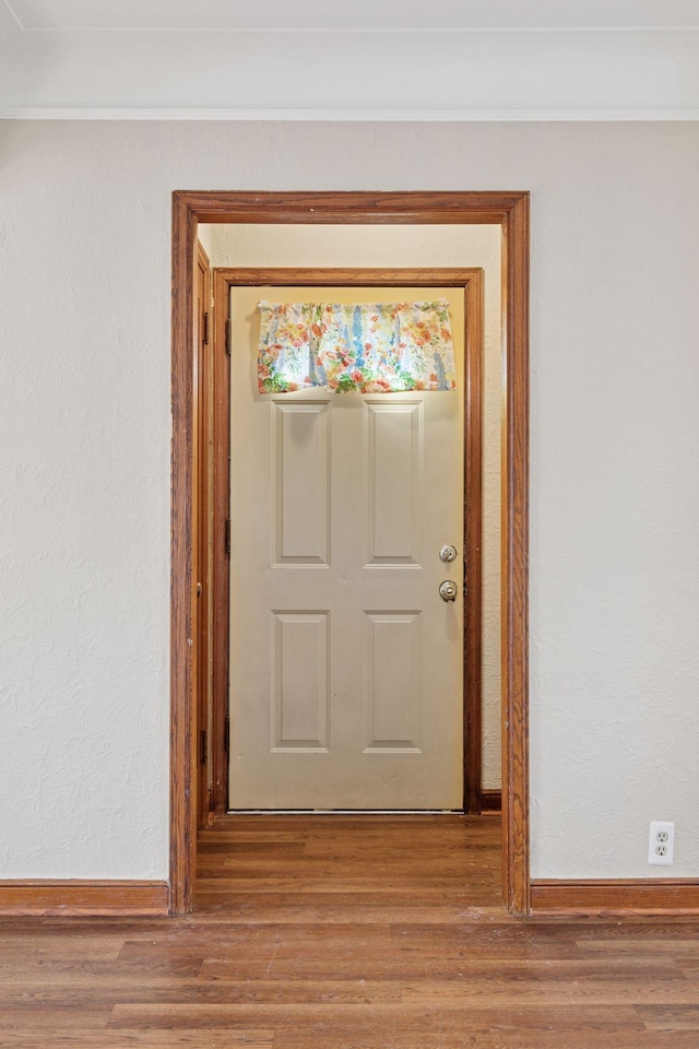 details with baseboards and wood finished floors