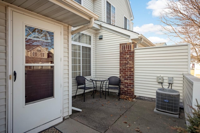 view of patio with central AC