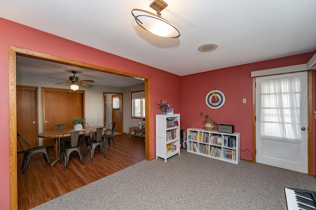 view of carpeted dining room