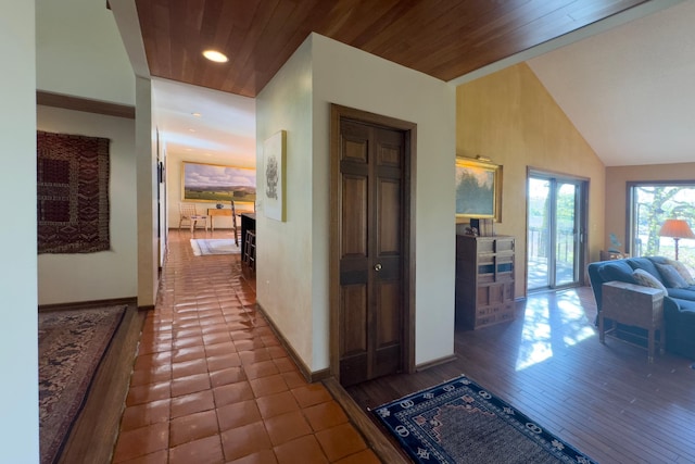 6 Crocus Ln, North Oaks, MN 55127 - hall featuring baseboards, lofted ceiling, and recessed lighting