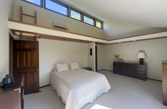 6 Crocus Ln, North Oaks, MN 55127 - carpeted bedroom with high vaulted ceiling and a wall unit AC