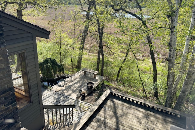 6 Crocus Ln, North Oaks, MN 55127 - deck featuring a forest view