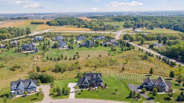 bird's eye view with a rural view