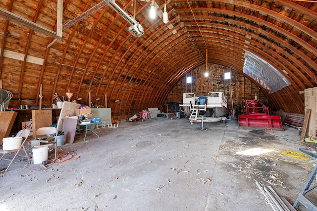 interior space with vaulted ceiling