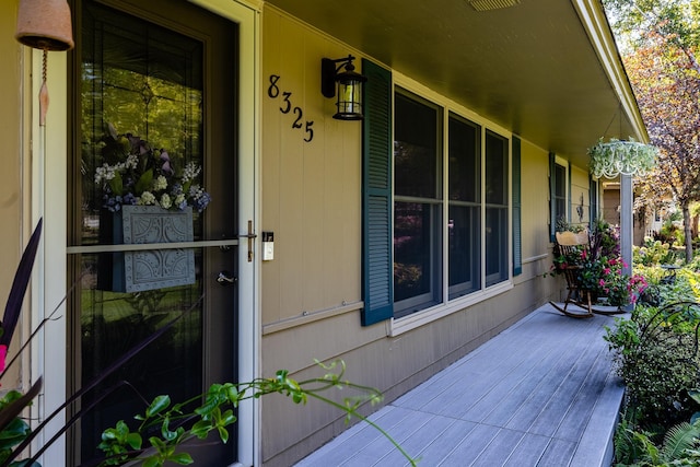 exterior space with visible vents and covered porch