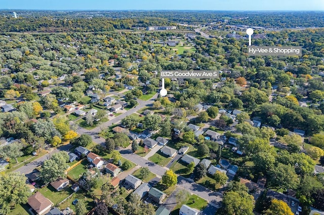 bird's eye view featuring a residential view