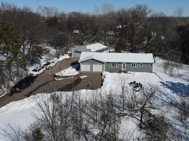 view of snowy aerial view