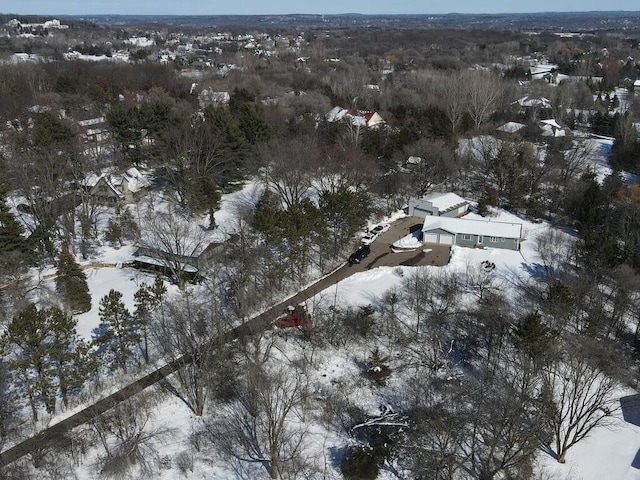 view of snowy aerial view