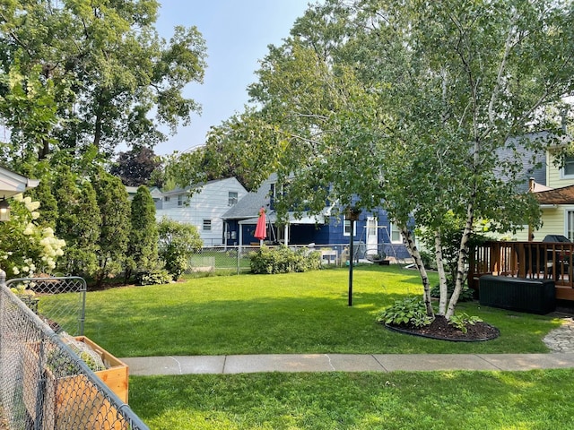 view of yard with fence