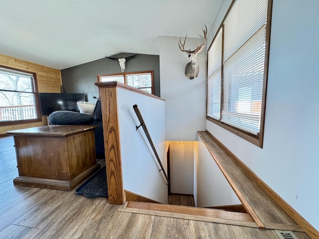 28887 Hi Vista Dr, Otter Tail Twp, MN 56515 - detailed view of wood finished floors and wood walls