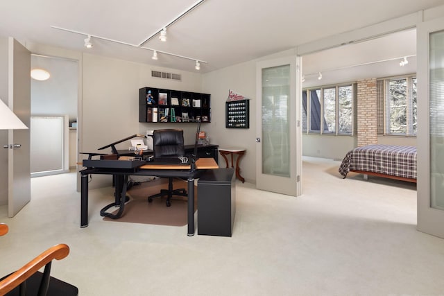 5123 Lake Ridge Rd, Edina, MN 55436 - office area with rail lighting and carpet floors