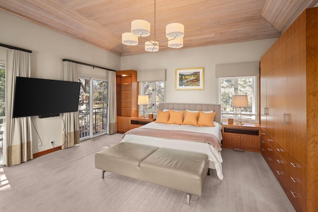 5123 Lake Ridge Rd, Edina, MN 55436 - bedroom featuring wooden ceiling and access to exterior
