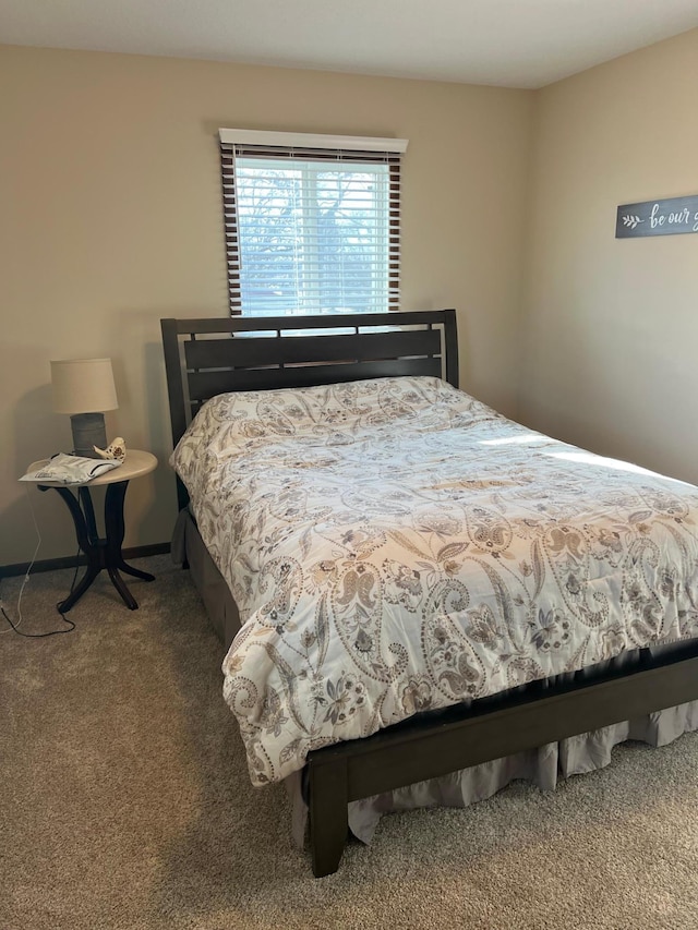 bedroom featuring carpet