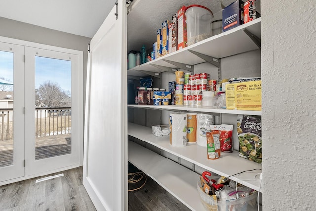 pantry with visible vents